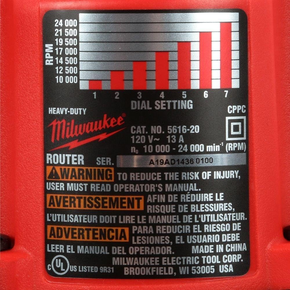 Router Milwaukee 2-1/4HP 5616-20 MAX (código-25959) - Imagen 2