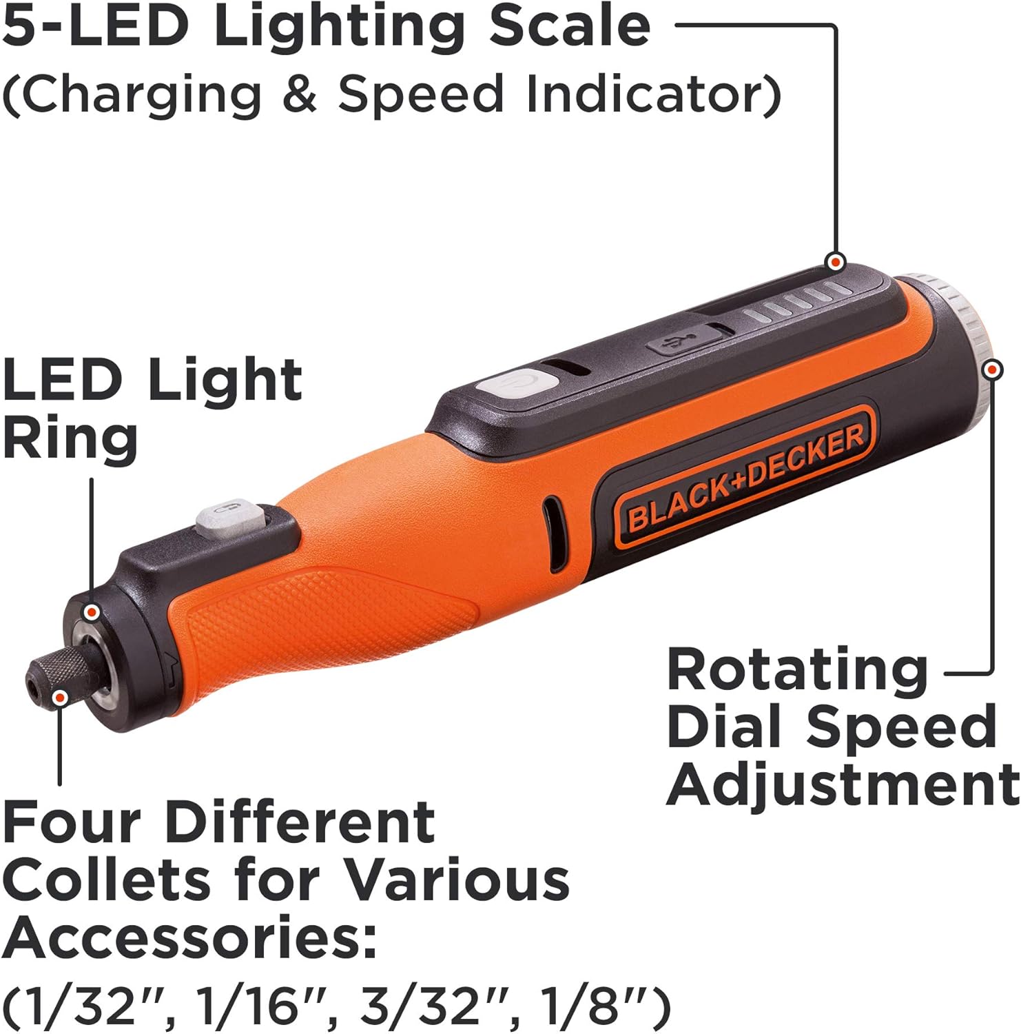 Herramienta girato. 8v Max c/accesorios Black+Decker (BCRT8K35APB) (cod. 39687) - Imagen 3