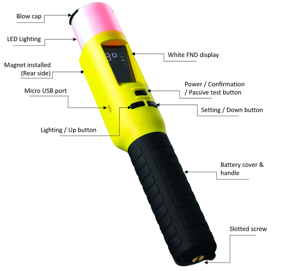 SOBER 200 ALCOHOLÍMETRO ELECTRÓNICO DIGITAL AMARILLO (39616) - Imagen 3