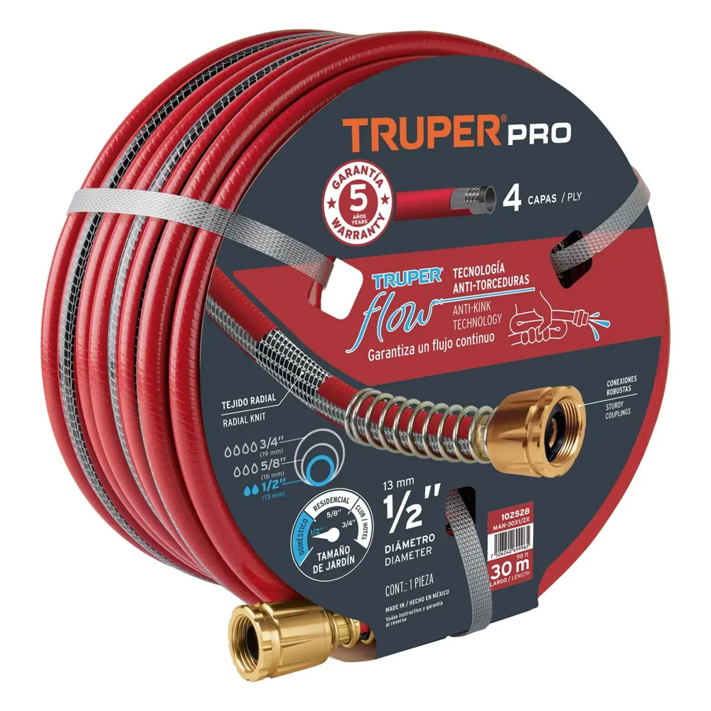 MANGUERA P/ JARDIN 4 CAPAS 5/8 X 30 TRUPER 16040 (Codigo-10501)