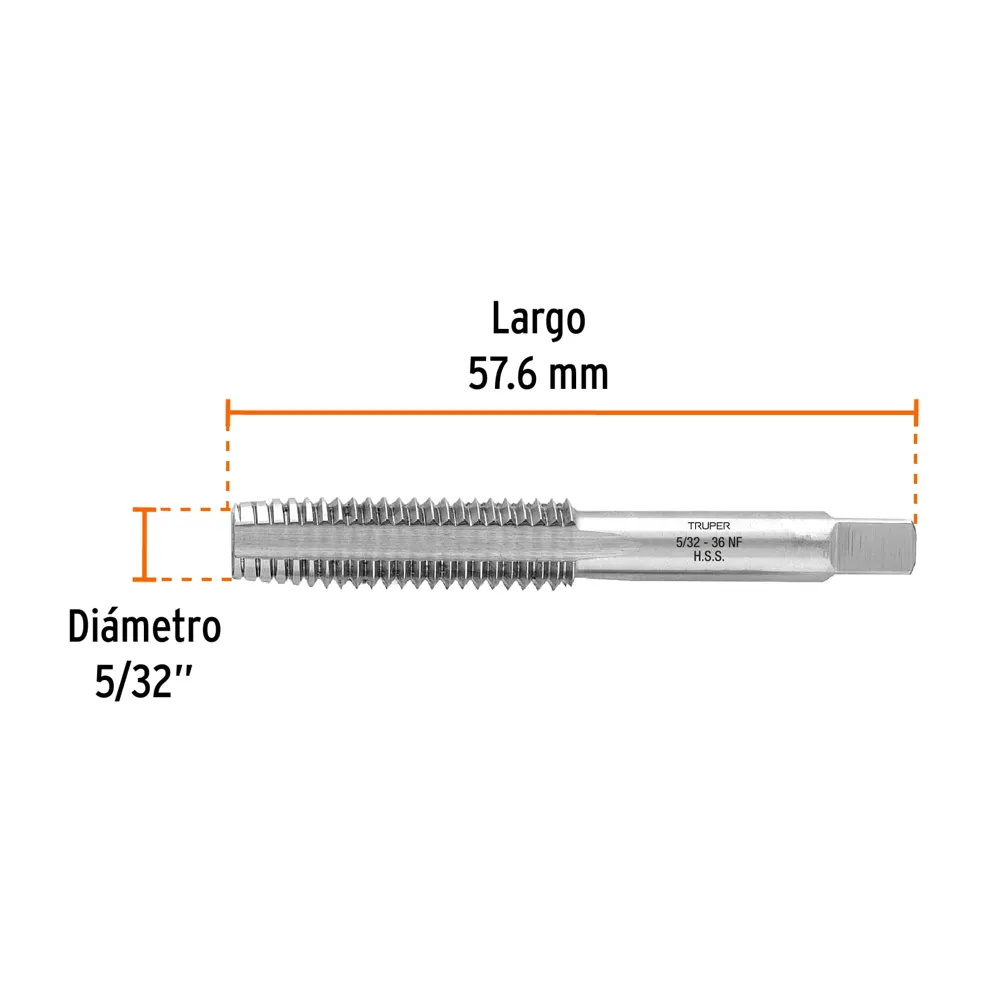 Macho p/hacer rosca 5/32" Truper MT-5/32x36 (cod. 10232)