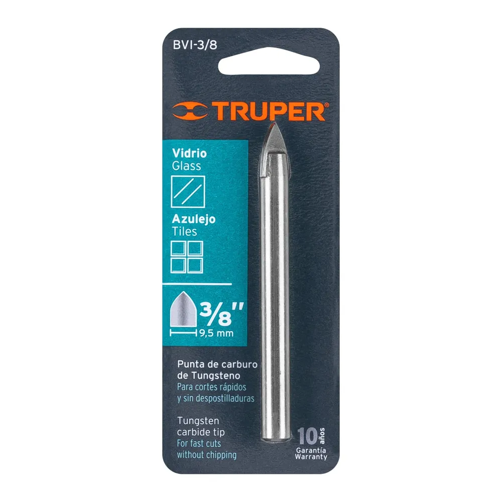 Barrena Truper 3/8" p/vidrio BVI-3/8 (cod. 6181)