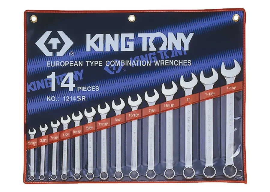 Jgo. Llaves comb. King Tony 14pcs. en pulgadas 1214SR (código-37073)