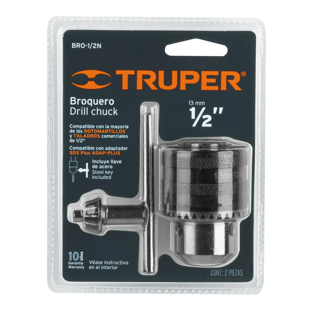 Mandril 1/2" Truper c/llave BRO-1/2N (cod. 10354)