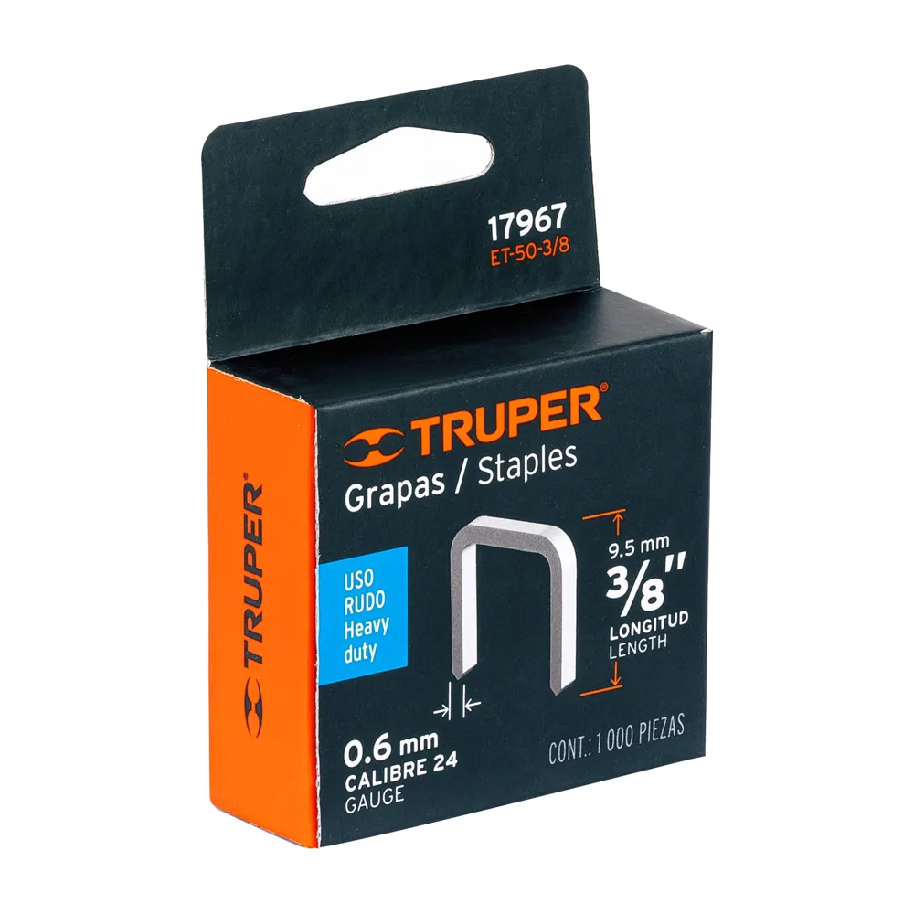 Grapa 3/8" Truper uso rudo ET-50-3/8 (cod. 8027)