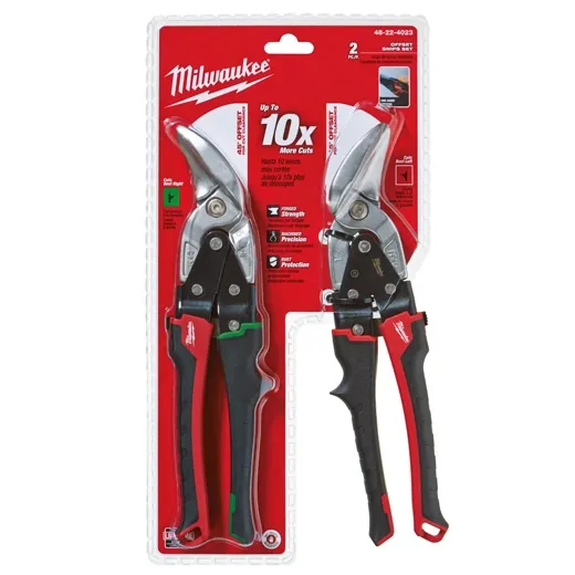 JUEGO DE TIJERAS ACODADAS, 2 UNIDADES MILWAUKEE
