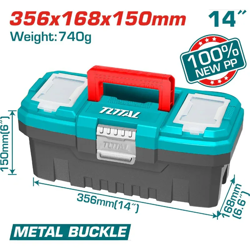 CAJA DE HERRAMIENTAS TOTAL 14 B/ METALICO TPBX0142