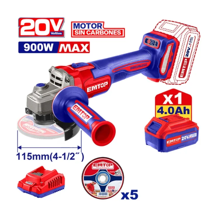 PULIDORA 4-1/2 EMTOP BATERIA 20V C/BATERIA ULAG261521