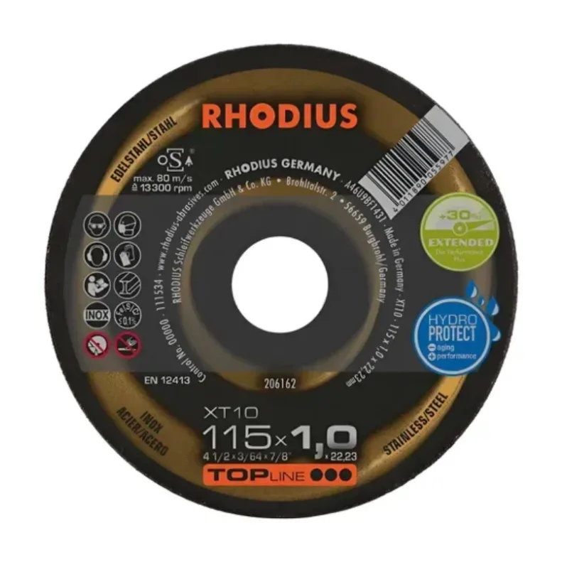 Disco De Corte Metal 4.5 1.0mm Xt10 206162 5/UN. RHODIUS
