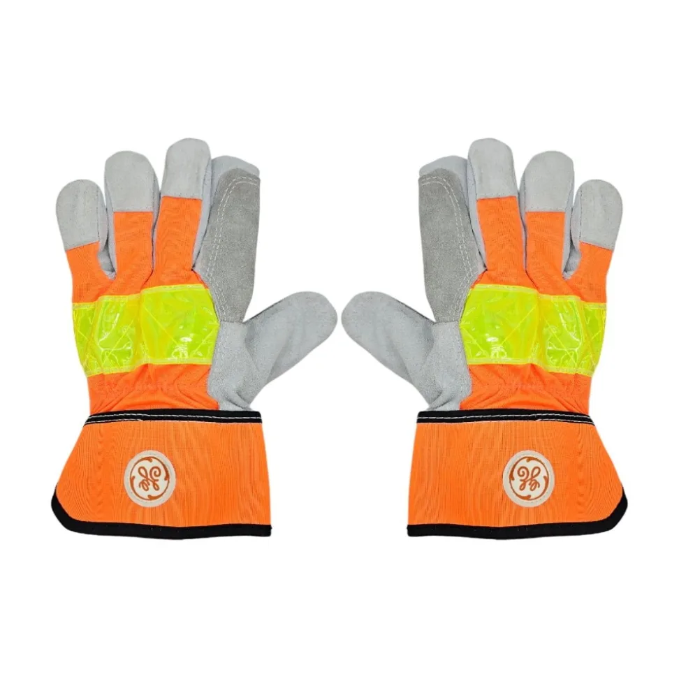 Guantes de Cuero Grado A, Alta Visibilidad Reflectante General Electric GG322