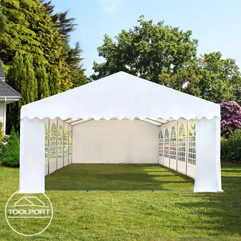 Carpa vinyl blanca 6x12 mts. c/cortina lateral (código-36170)