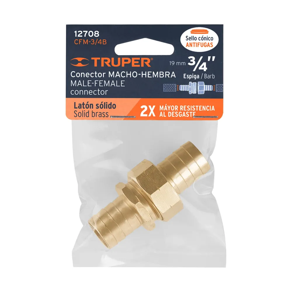JUEGO CONECTOR PARA MANGUERA METAL TRUPER 3/4 CFM-3/4B TR12708