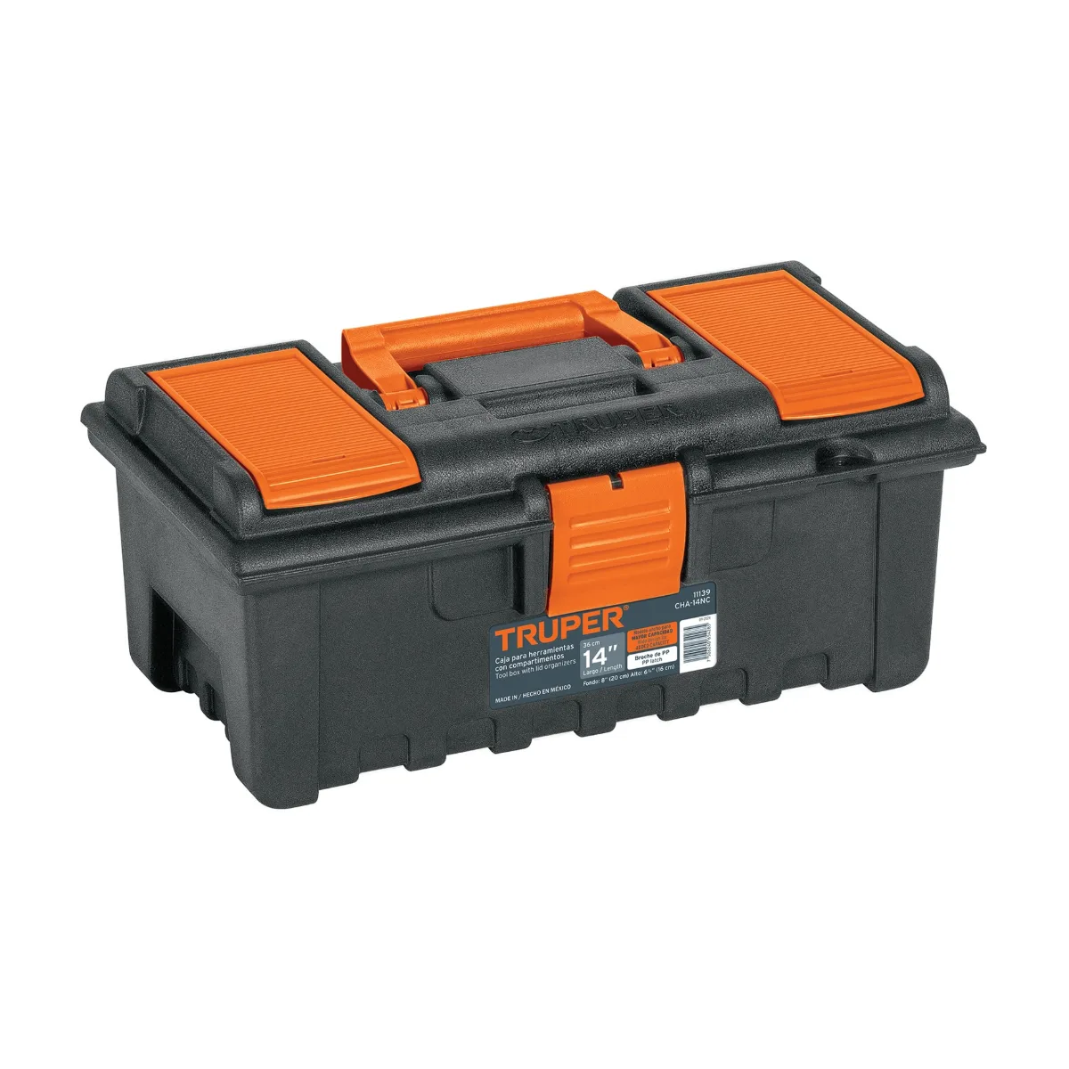 Caja para herramienta de 14" con compartimentos, TRUPER (11139)