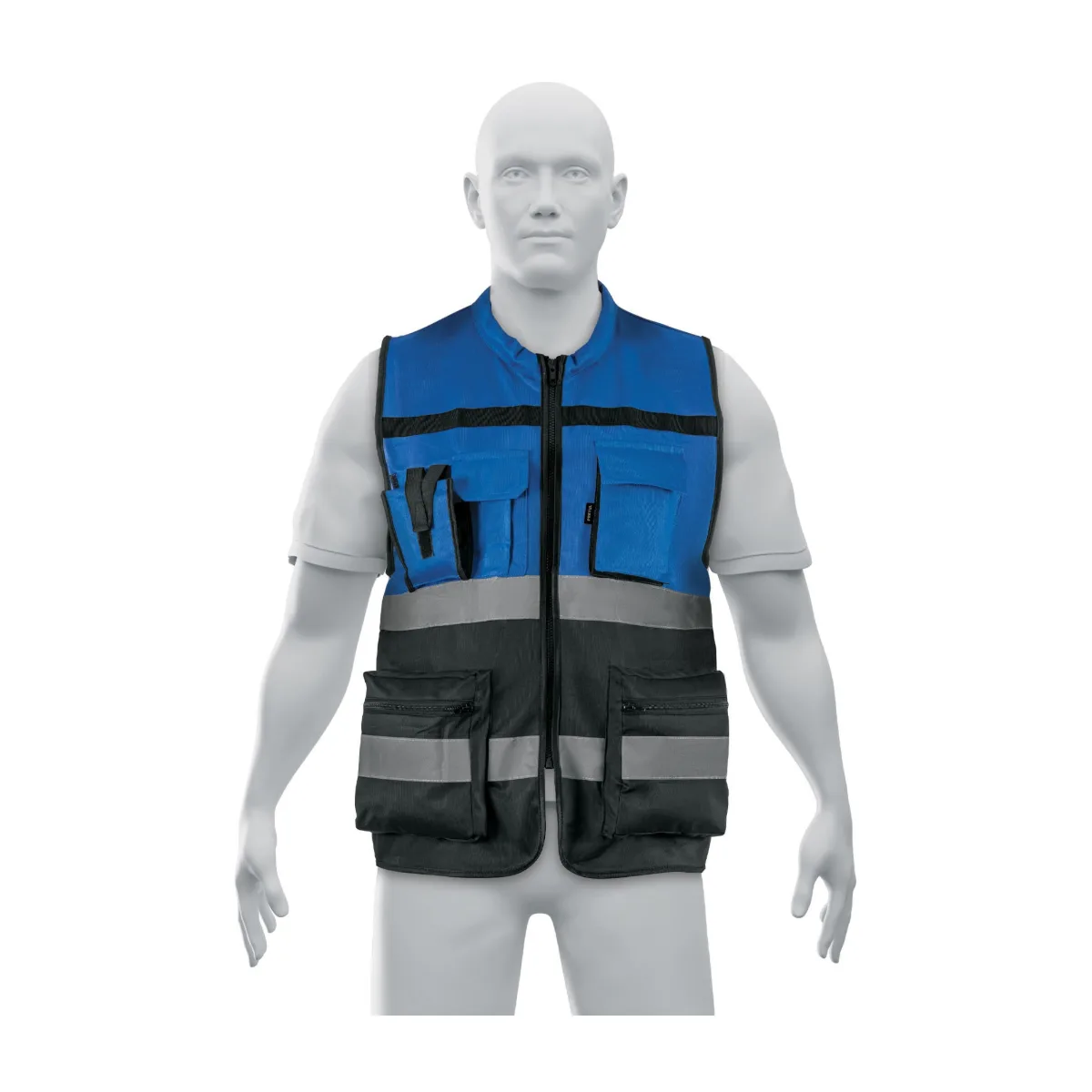 Chaleco brigadista con cintas reflejantes, azul, PRETUL ( 29843)