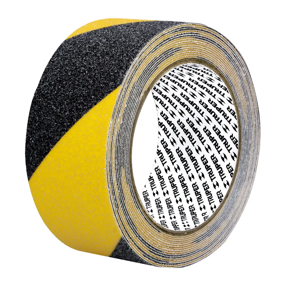 Cinta adhesiva antiderrapante Truper 50mm amar/negra (código-36402)