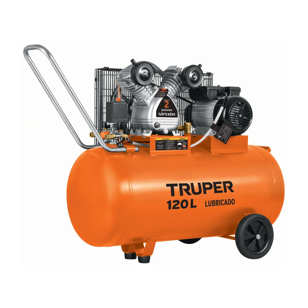 Compresor lubricado, de banda, 120L, 4HP, hor, 220V, TRUPER (19359)