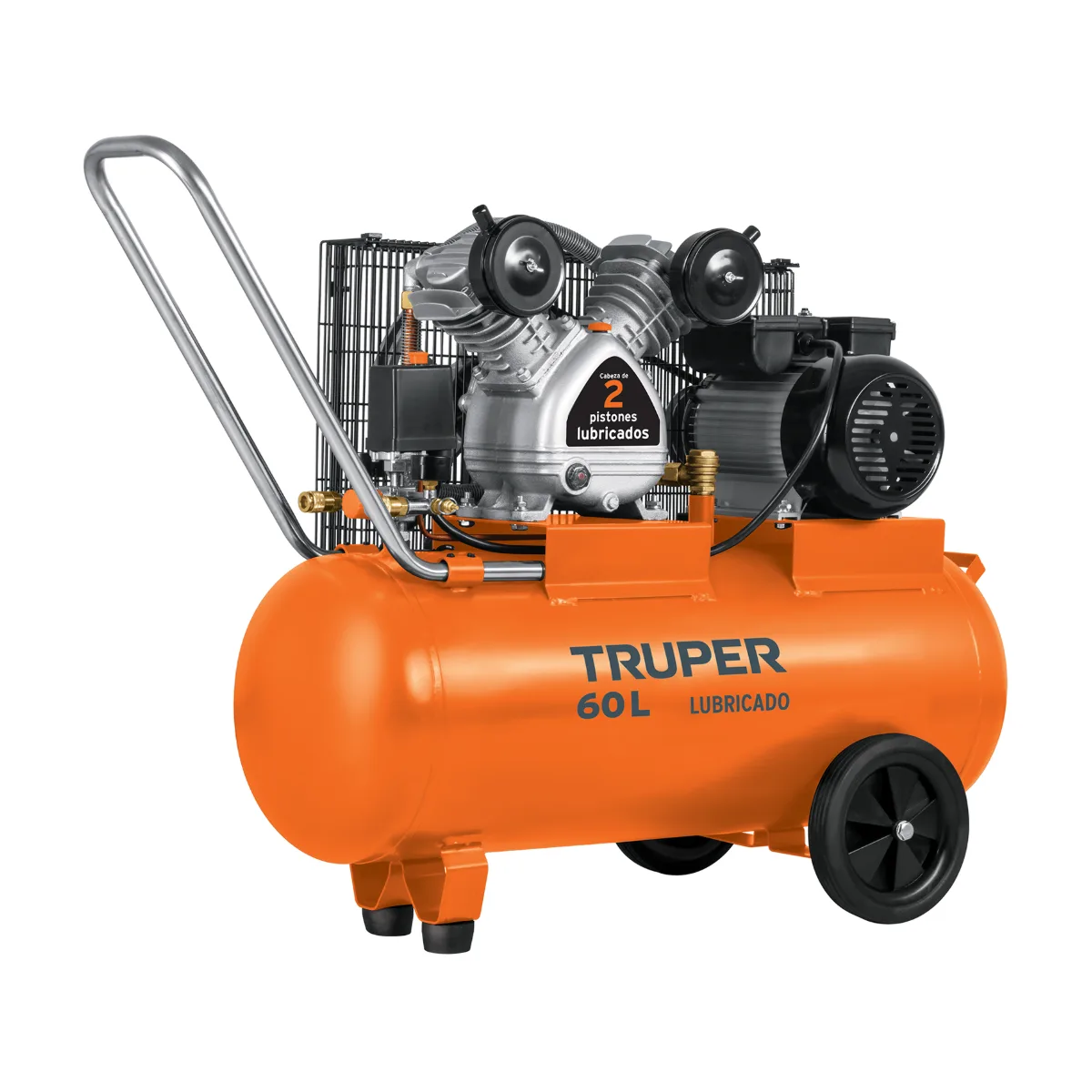 Compresor lubricado, de banda, 60 L, 4HP, hor, 127V, TRUPER (19005)