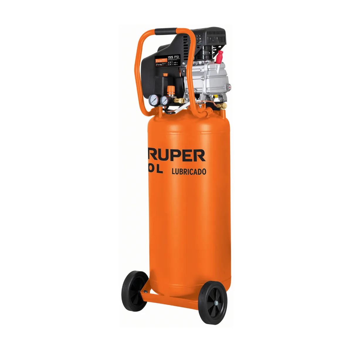 Compresor lubricado, 80 L, 3-1/2HP, vertical, 127 V, TRUPER (15656)