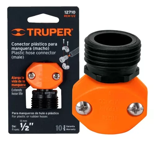 CONECTOR PLAST. MACHO P/MANGUERA 1/2 TRUPER (COD.5479)