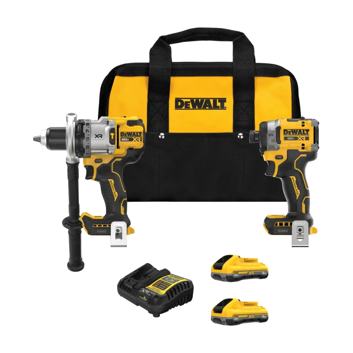 Kit combinado de taladro de impacto de 20V max* XR 1/2 pulgada y atornillador de impacto de alto par y 1/4 pulgada Dewalt (DCK2112QQ2)