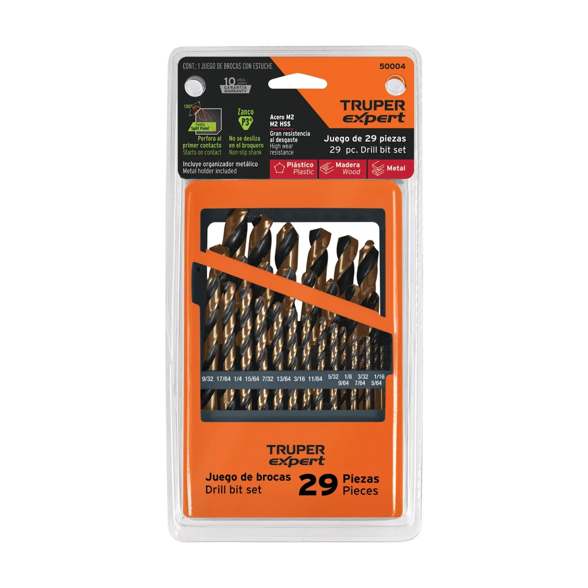 Juego de 29 brocas HSS para metal en estuche, TRUPER EXPERT (50004)