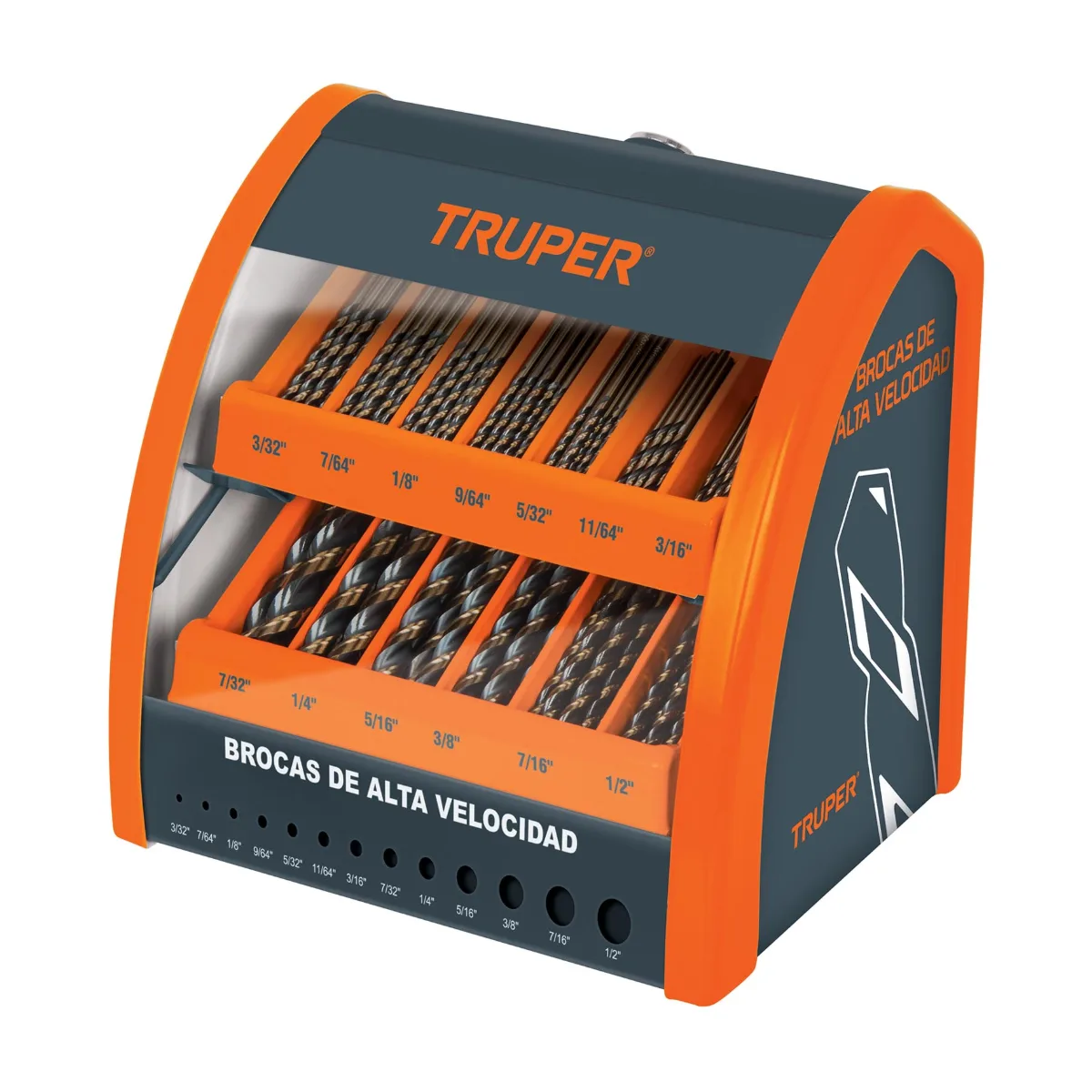 Despachador 13 compartimentos para brocas HSS con producto TRUPER (55957)