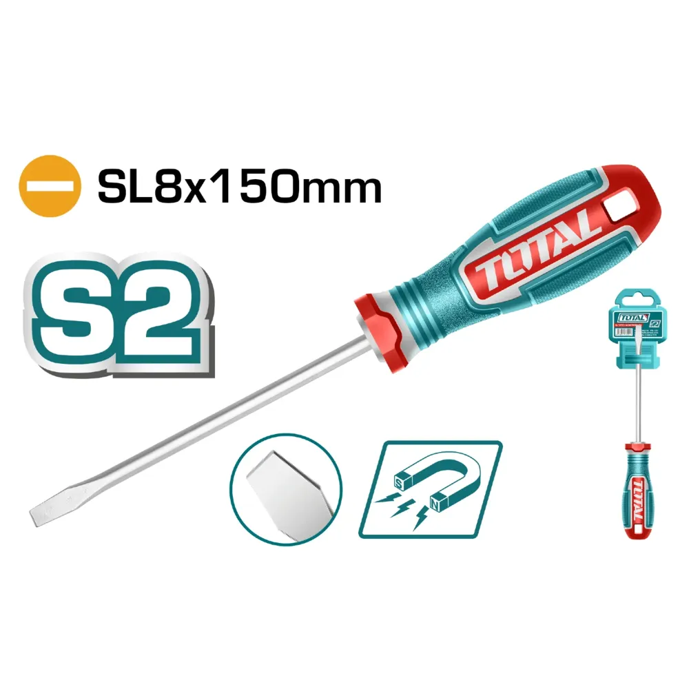 DESTORNILLADOR PLANO SL8X150MM TOTAL TSDSL8150