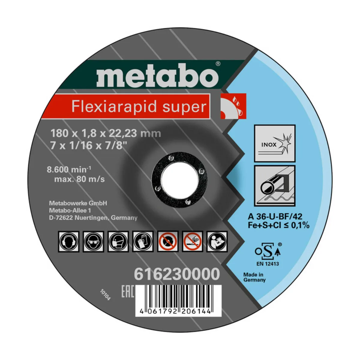 DISCO DE CORTE METABO D-7X 1/16X7/8 ULTRAFINO