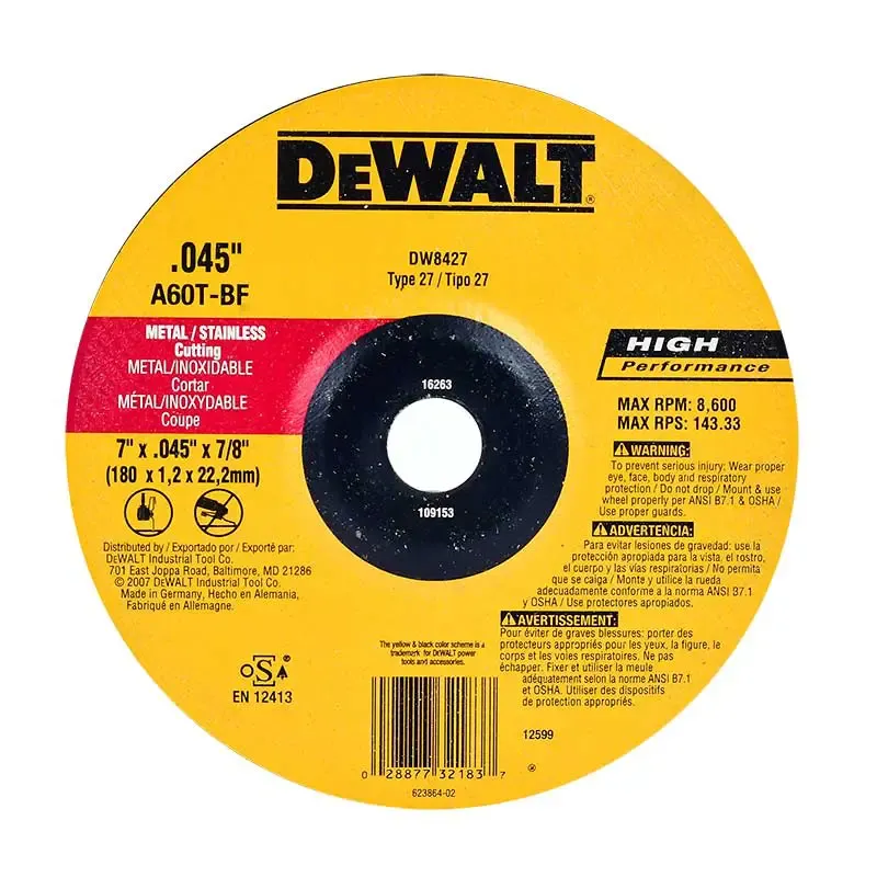 Disco de corte 7" Dewalt DW8427 (código-6731)