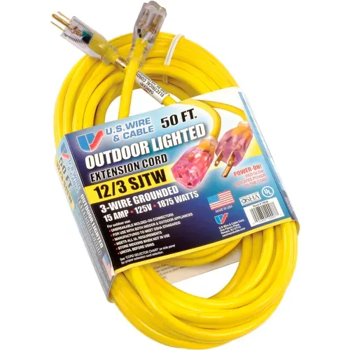 Extensión eléctrica 50 pies 12/3AWG US WIRE (código-29217)