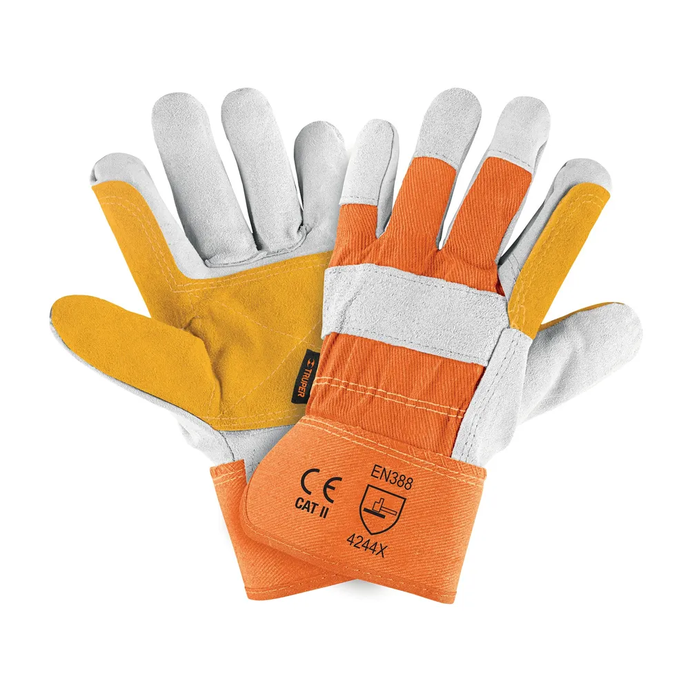 Guantes p/obrero carnaza y loneta Truper (código-8158)