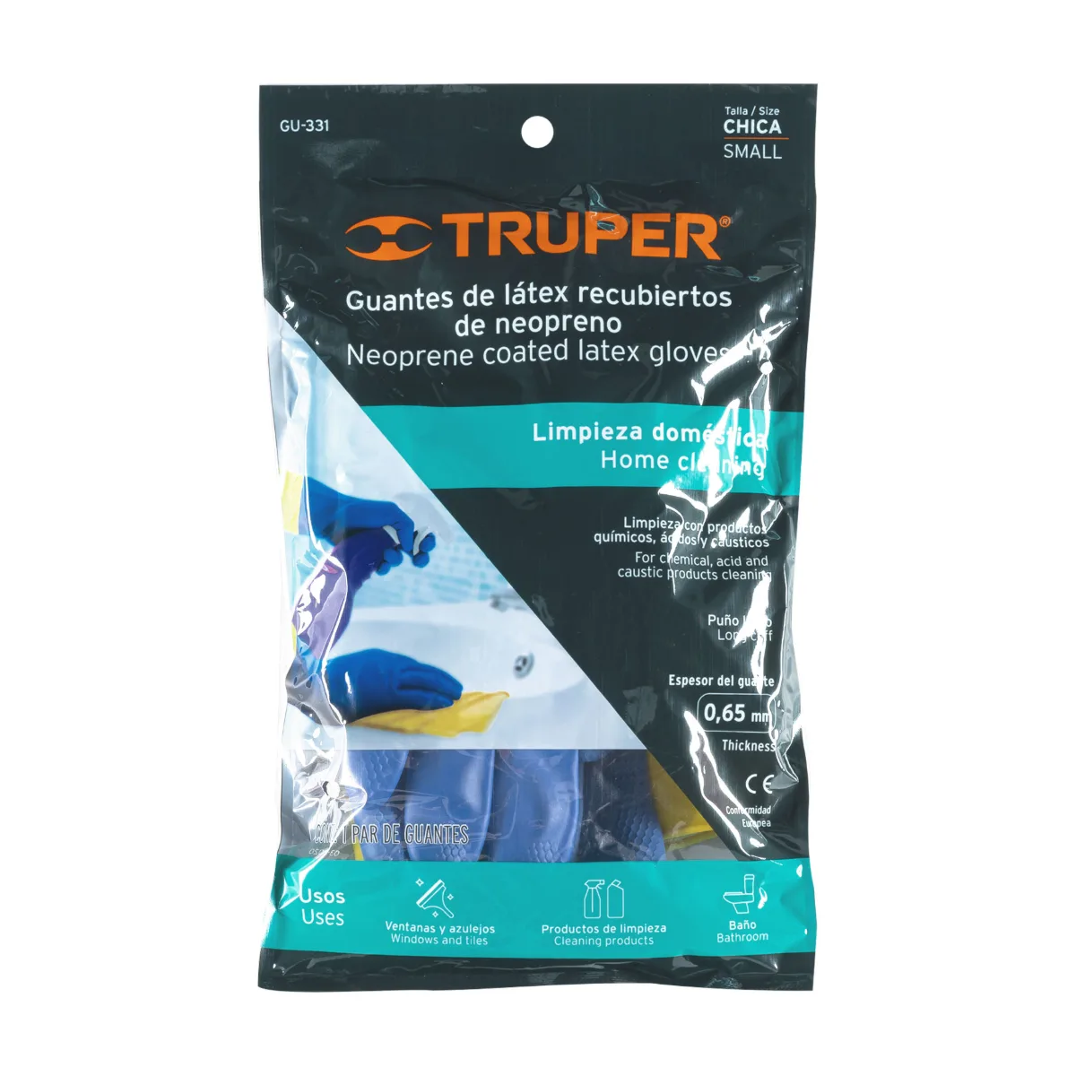 Guantes de látex reforzados para limpieza, CH, TRUPER (13297)