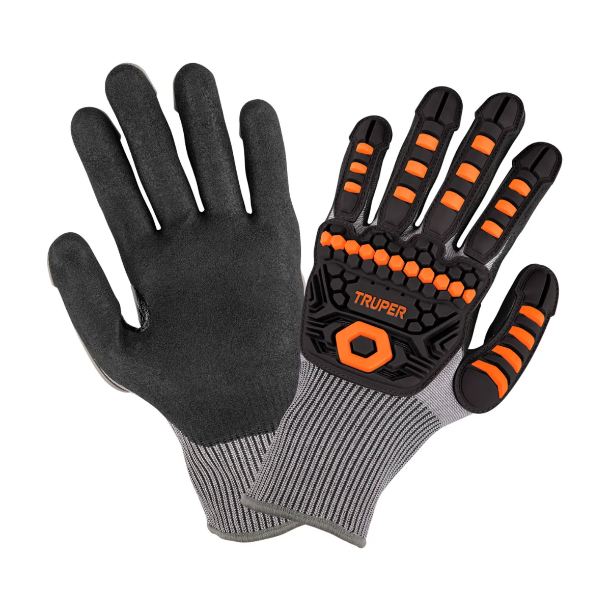 Guantes con protección anti-impacto TPR y nitrilo, M, TRUPER (104640)