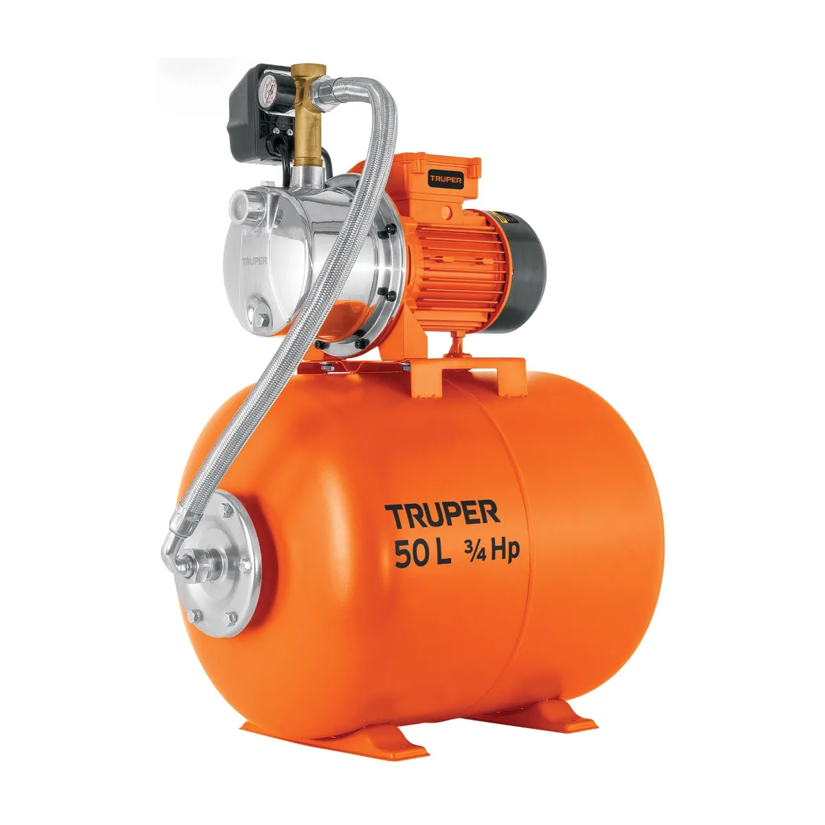 Equipo hidroneumático 50L, jet inoxidable 3/4 HP, TRUPER (104047)
