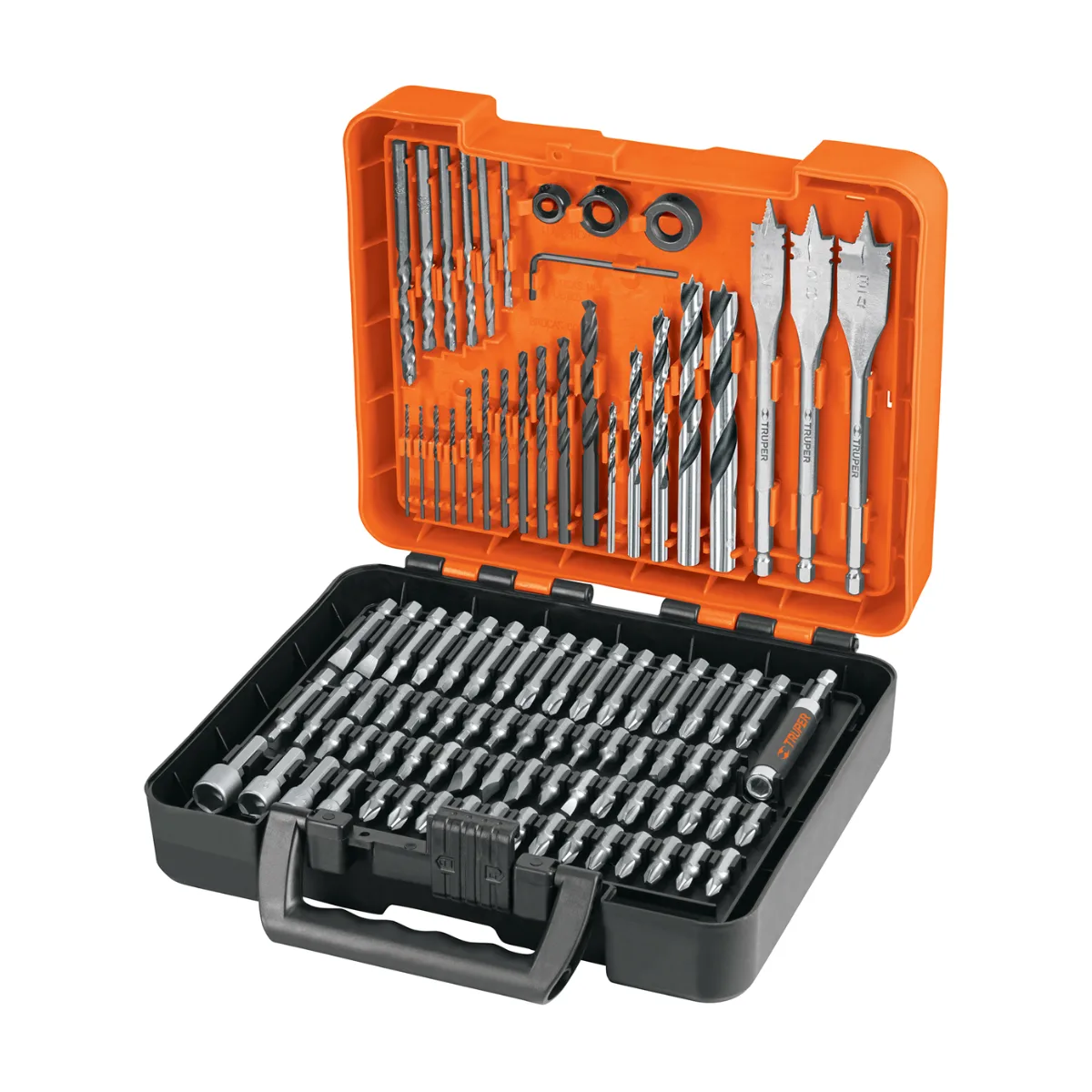 Juego de 100 brocas y puntas en estuche plástico, TRUPER (100872)