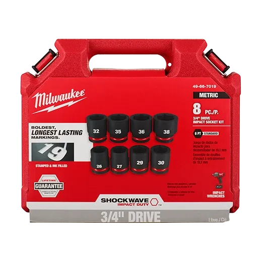 Jgo. Cubo d/impacto Milwaukee 3/4" 8 Pcs. 49-66-7019 (cod. 33298)