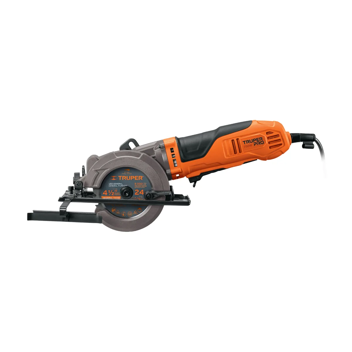 Sierra circular compacta 4-1/2", 750W, TRUPER PRO (100123)