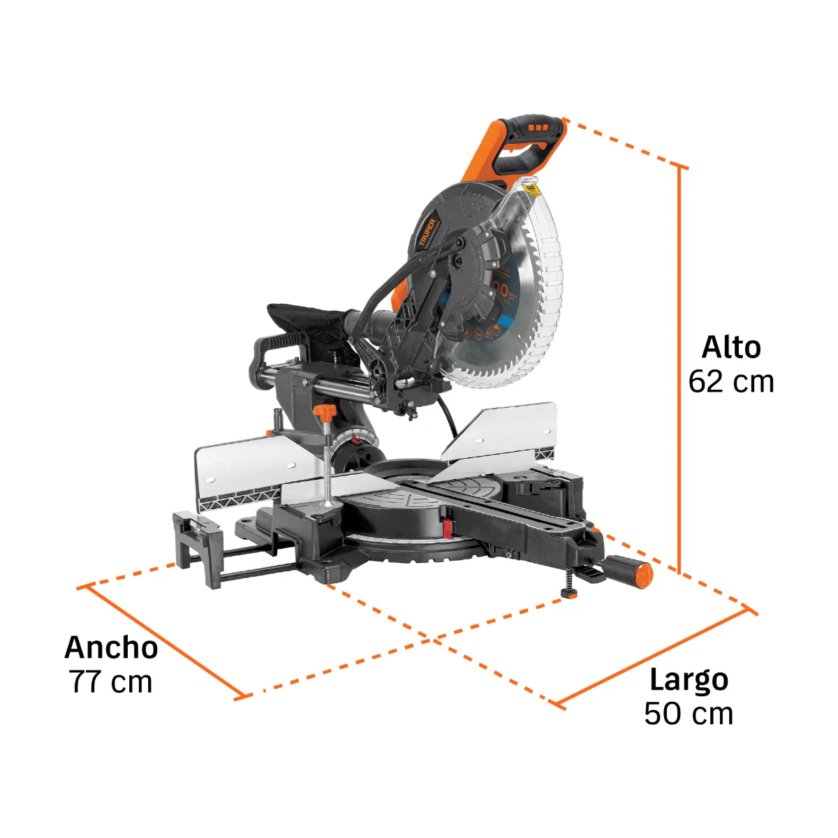Sierra de inglete 12" telescópica compuesta de 2000W, TRUPER (103235)