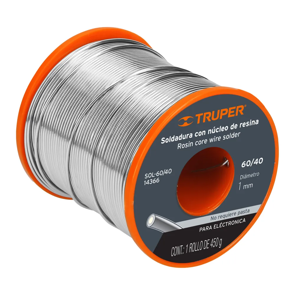 Estaño 60/40, para electrónica, 450 g Truper (código-26659)