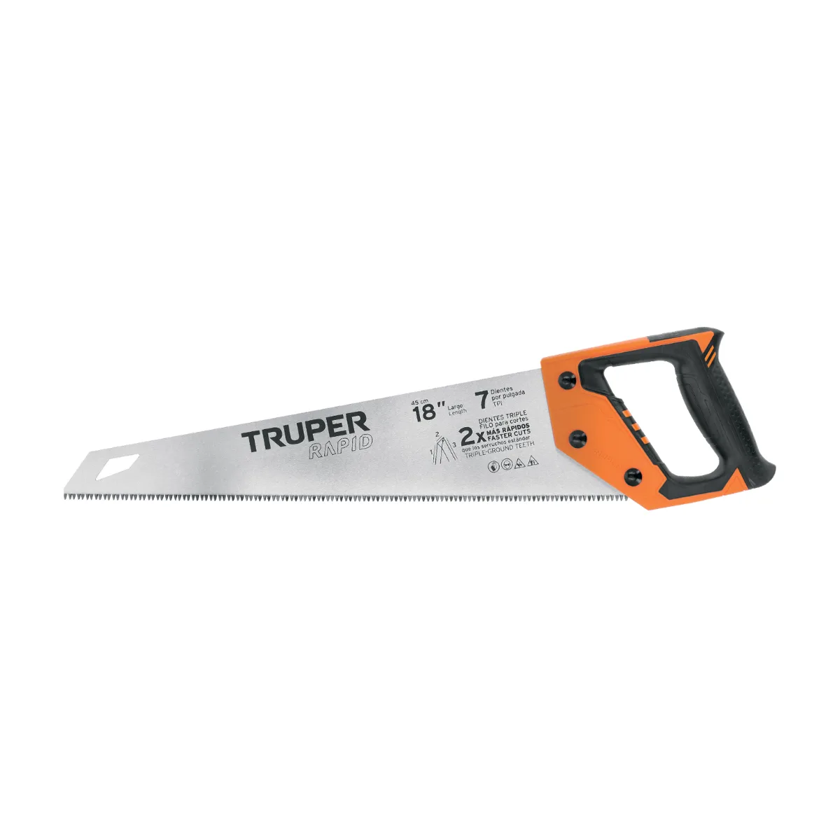 Serrucho Rapid 18", 7 DPP, mango Comfort grip, TRUPER (101868)