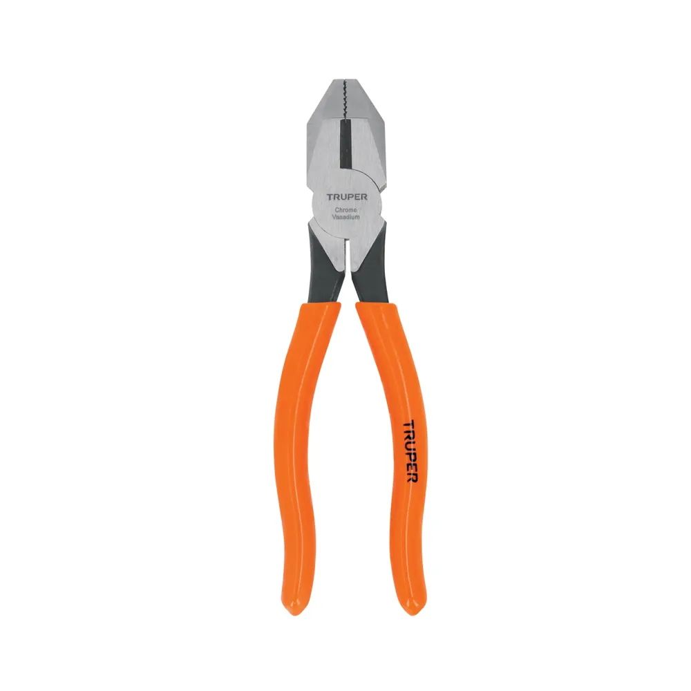 Pinza p/electricista uso rudo, mango PVC, Truper (7", 8" y 9")
