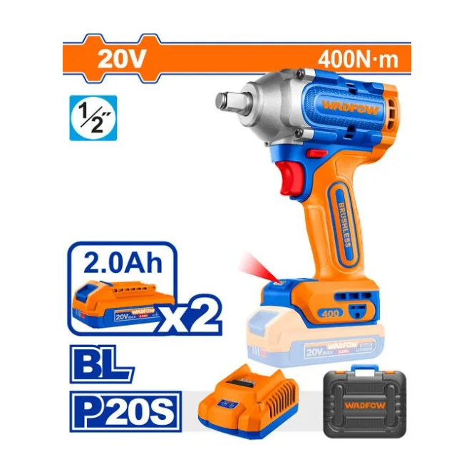 LLAVE IMPACTO WADFOW 20V INALAMB 1/2 UWCD1B40 2BAT