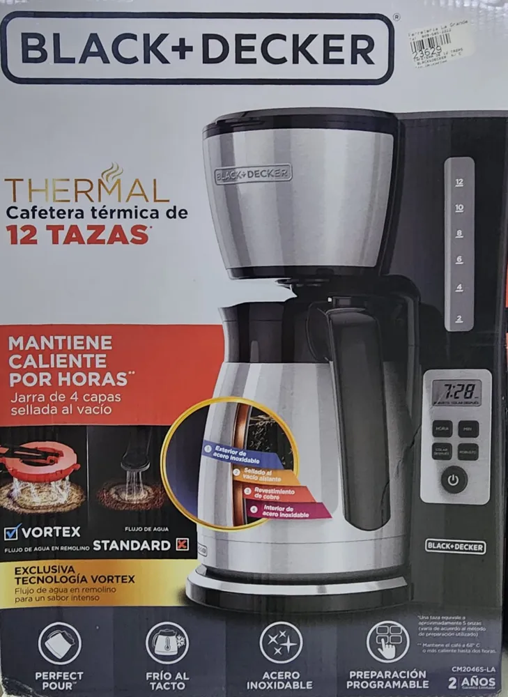 CAFETERA DE 12 TAZAS BLACK&DECKER, N/ CM2046S-LA (Codigo-23629)