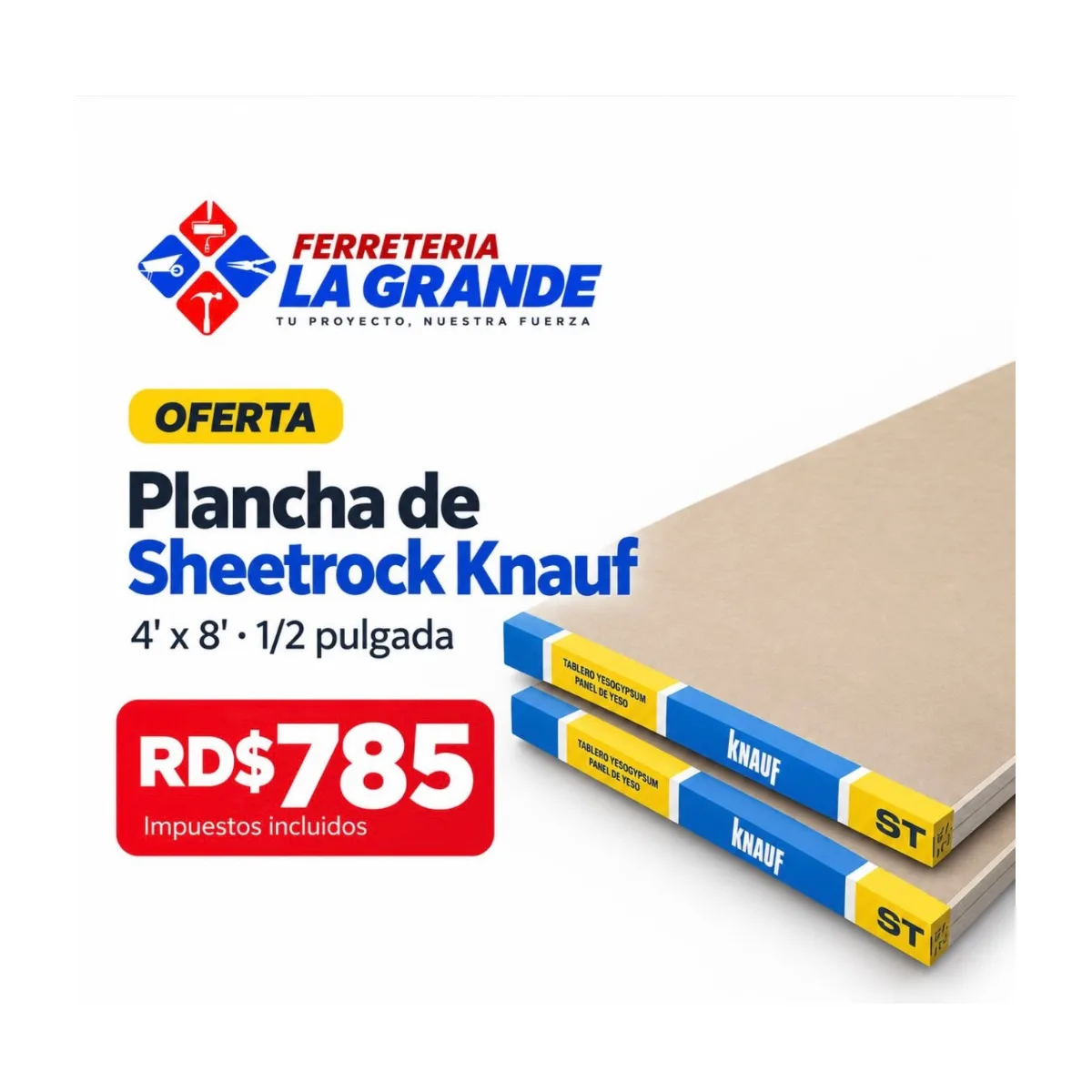 PLANCHA SHEETROCK PANEL REY LIGHT