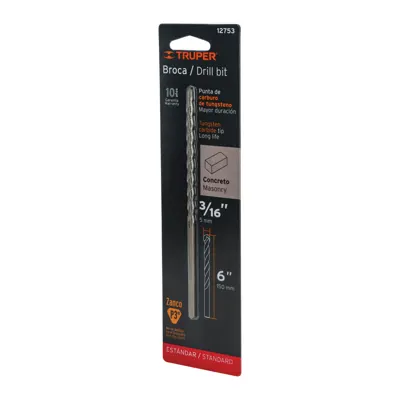 Barrena p/concreto Truper 3/16"x6" BCT-3/16x6-B (cod. 1597)