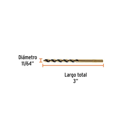 Barrena p/metal 11/64" Truper BAV-11/64 (cod. 1353)