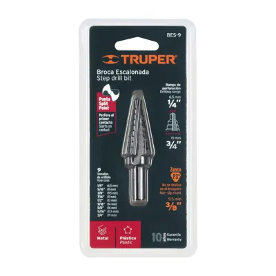Broca escalonada Truper 1/4" a 3/4" BES-9 (cod. 1338)