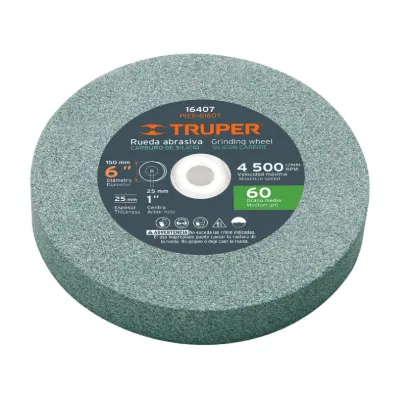 Rueda abrasiva p/esmeril 6"x25mm, carburo silicio, grano 60