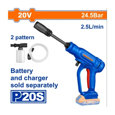 HIDROLAVADORA A BATERIA 24,5BAR 2,5LT/MIN 20V P20S S/BAT WQX0120 WADFOW