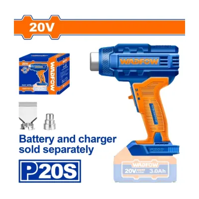 PISTOLA DE CALOR WADFOW A BATERIA 20V P20S 300/550°C 100/200 L/MIN WKH1501